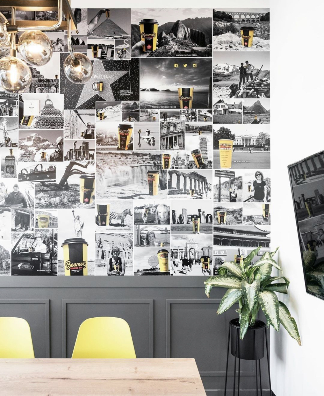 Photo collage at beamers coffee shop