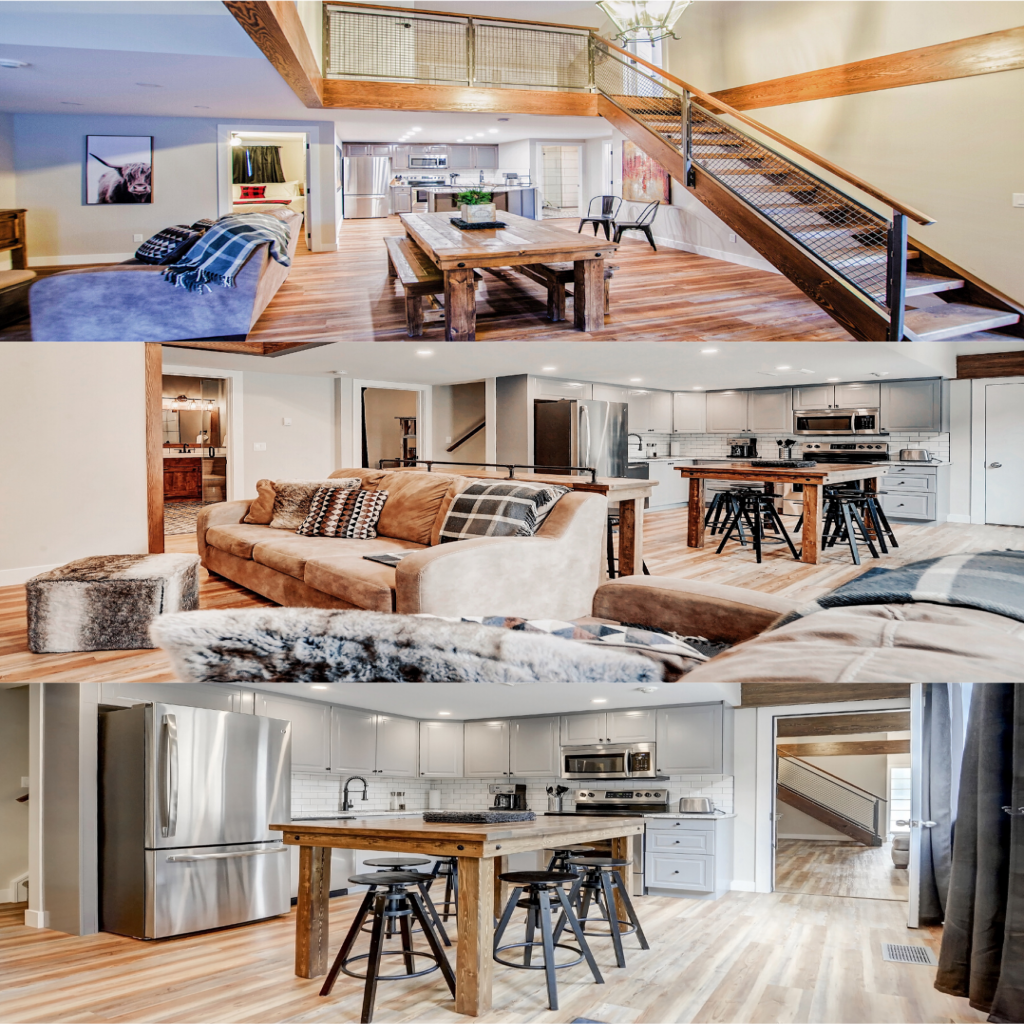 Rustic Living Room and Kitchen