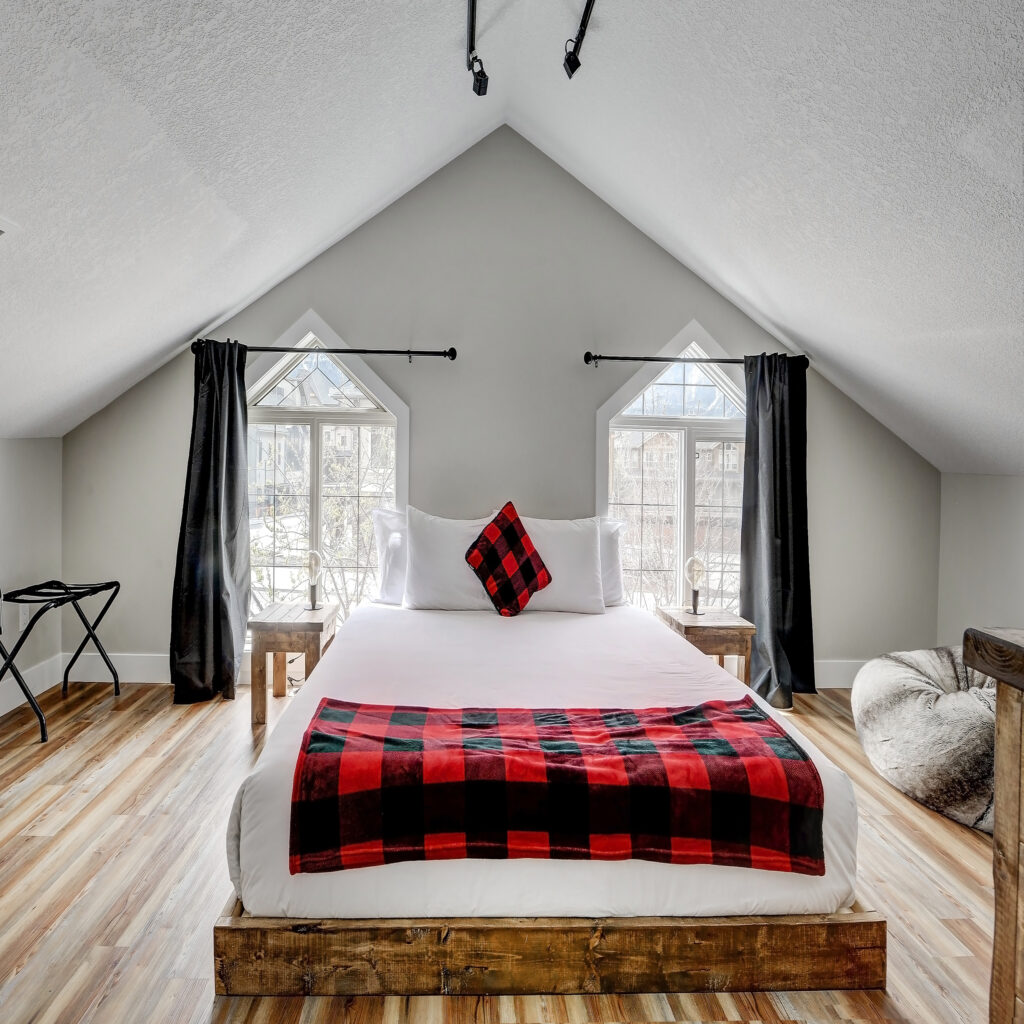Bedroom with big windows