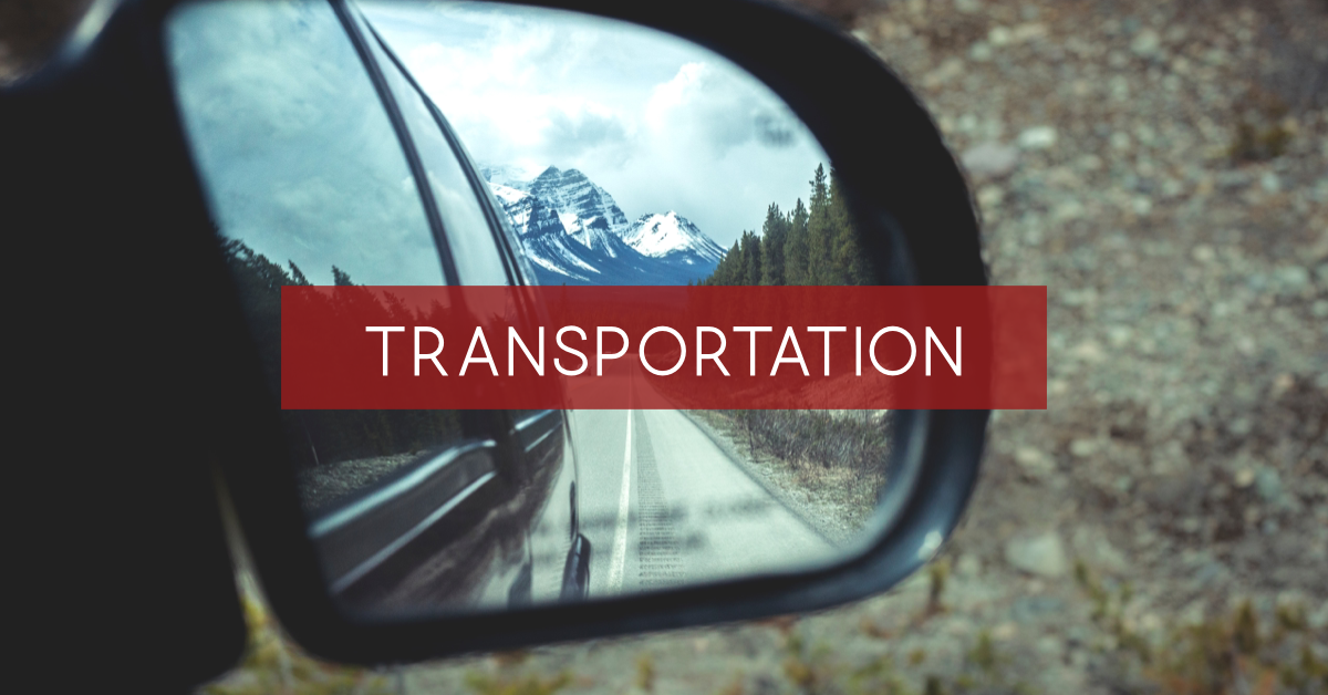 Mountains in a Car Mirror