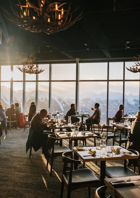 restaurant with mountain views