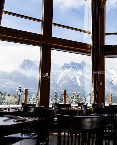 Stunning views of mountains at a restaurant